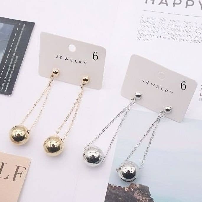 12pk High Polish Dangle Ball Fashion Earrings