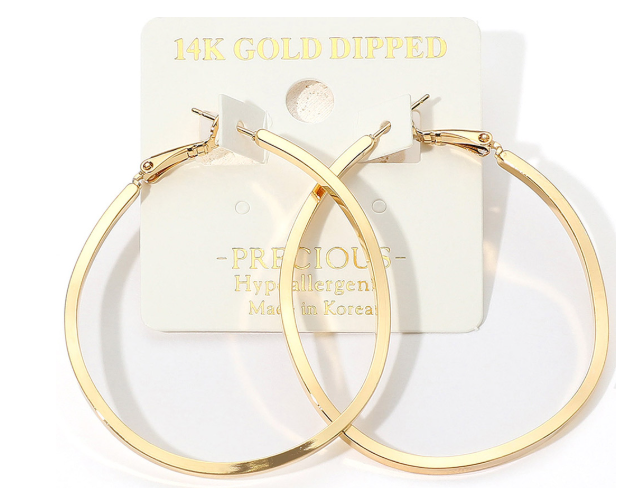 14K Gold Dipped Hypoallergenic Hoop Earrings