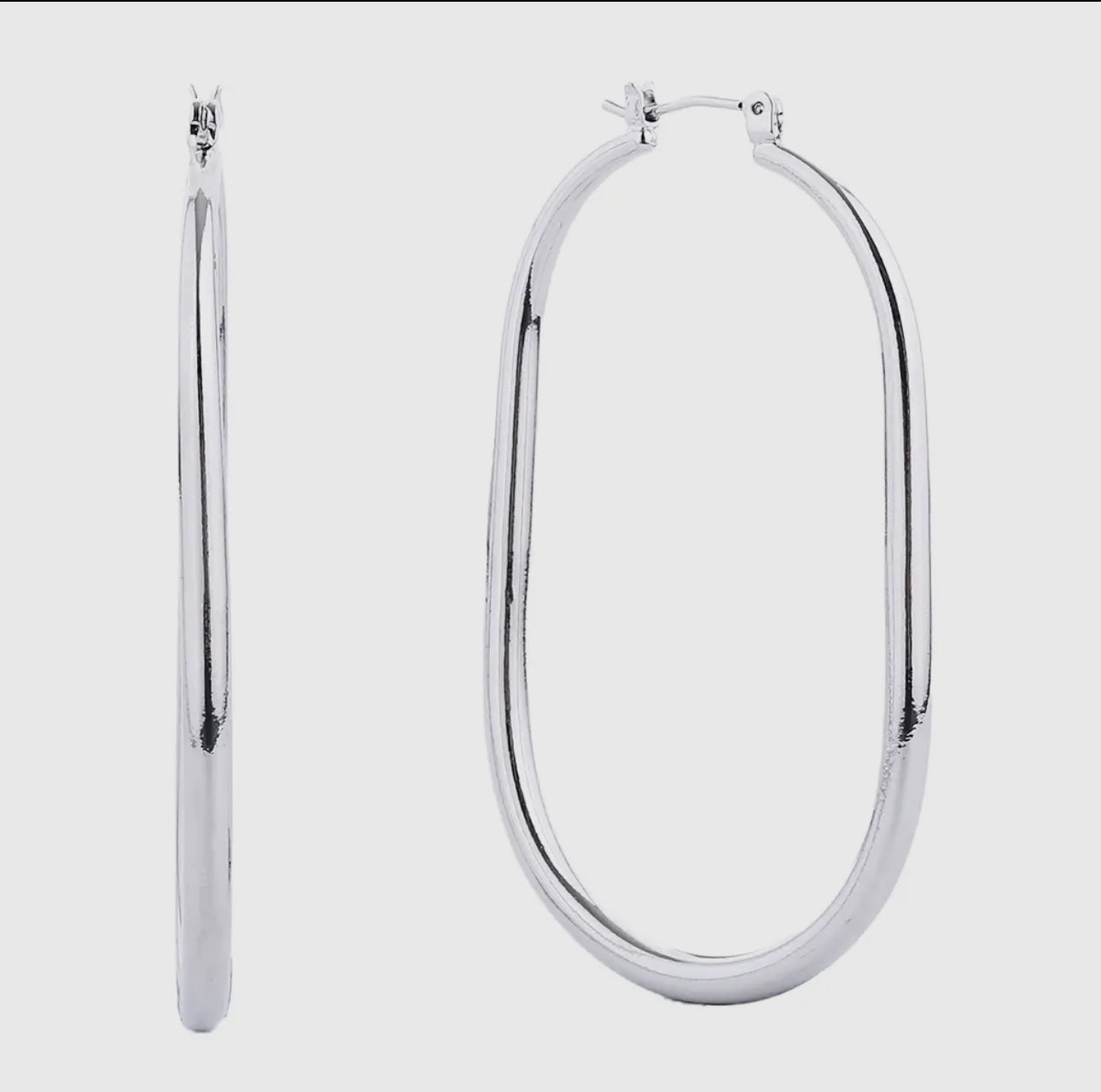 14K Gold-Dipped Round Rectangle Pin Catch Earring