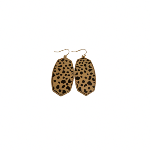 Gold Leopard Hanging Earrings