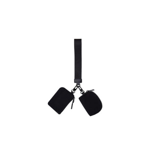 Nylon Dual Pouch Wristlet Strap Wallet