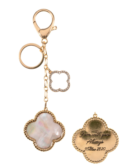 Mother of Pearl Quatrefoil Keychain / Bag Charm Mother of Pearl Quatrefoil Keychain / Bag Charm Mother of Pearl Quatrefoil Keychain / Bag Charm